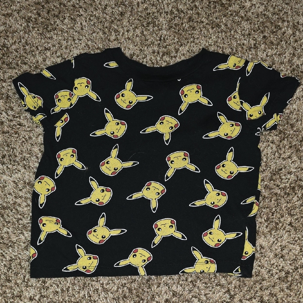 Old Navy Black Tee with Pikachu Pattern